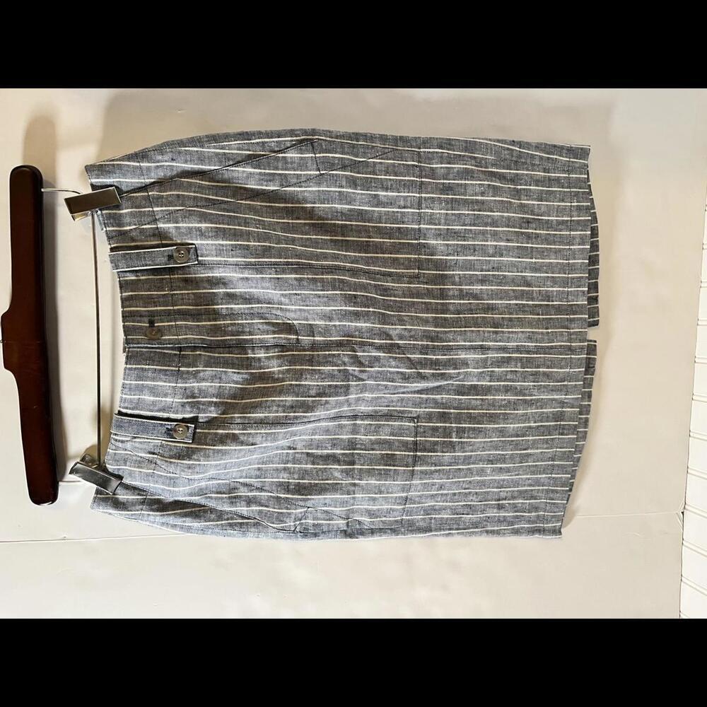 Women’s J.Crew Pinstripe Linen Pencil Skirt Size 4